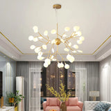 Contemporary Gold Acrylic Leaf Chandelier: Led Ceiling Lamp For Living Room 45 /