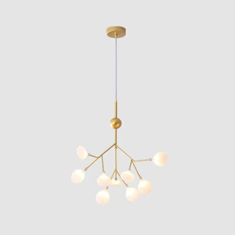 Contemporary Gold Acrylic Leaf Chandelier: Led Ceiling Lamp For Living Room 9 /