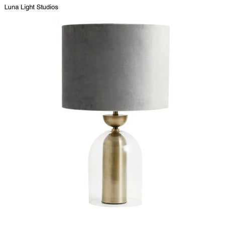 Contemporary Gold Bell Table Light With Clear Glass Shade - Elegant Bedside Desk Lamp