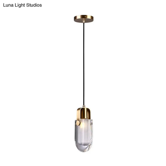 Contemporary Gold Droplet Crystal Pendant Led Ceiling Light
