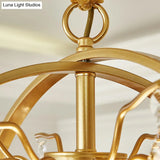 Contemporary Gold Orb Chandelier: 5-Light Metal Ceiling Pendant With Crystal Accent