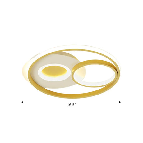 Contemporary Gold Ring Led Flushmount Ceiling Light For Bedroom (16.5/20.5 Width)