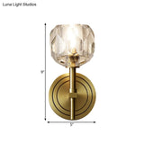 Contemporary Gold Wall Sconce With Clear Bevel Cut Glass - Elegant Lighting Solution