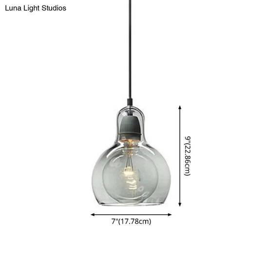 Contemporary Gourd Glass Pendant Light Fixture for Lounge