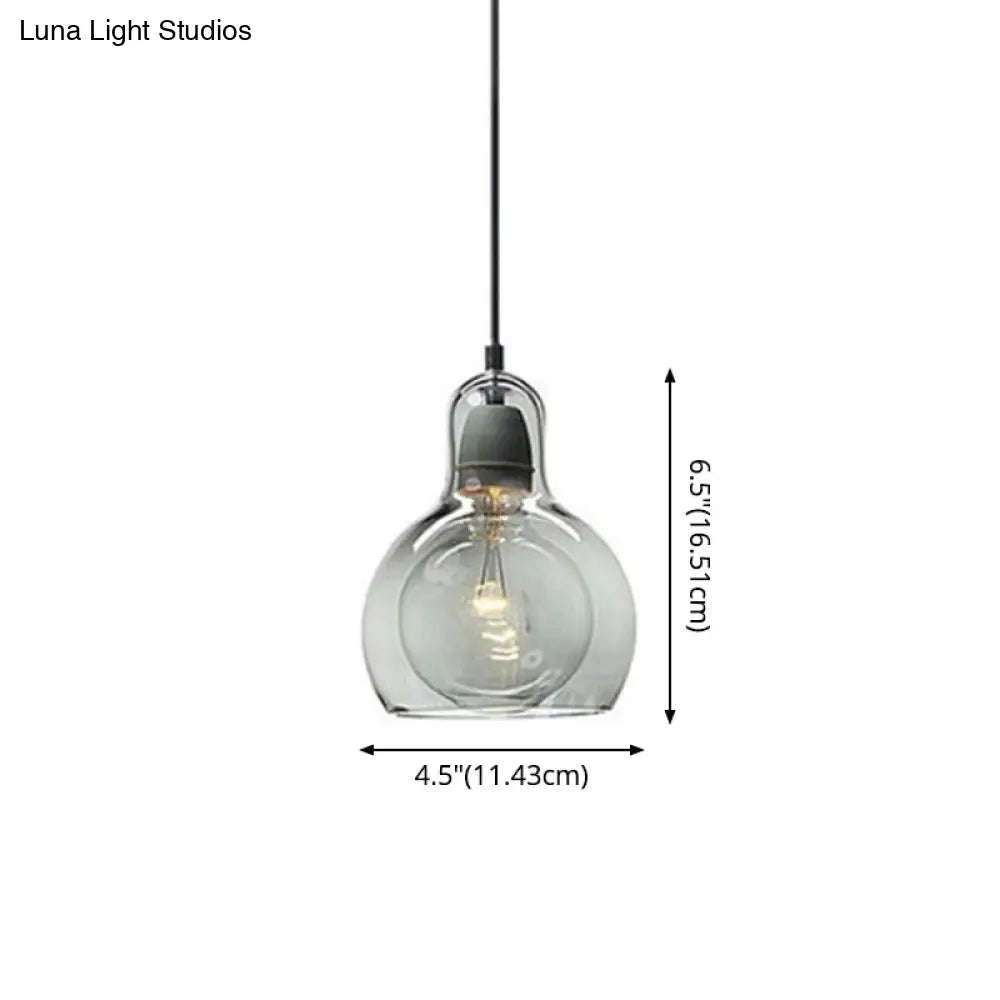 Contemporary Gourd Glass Pendant Light Fixture for Lounge
