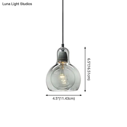 Contemporary Gourd Glass Pendant Light Fixture for Lounge