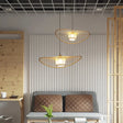 Contemporary Handcrafted Bamboo Pendant Light - Single-Bulb Wood Suspension Fixture / 23.5