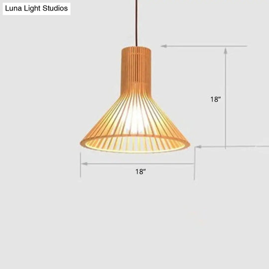Contemporary Handwoven Bamboo Pendant Light With Single Bulb