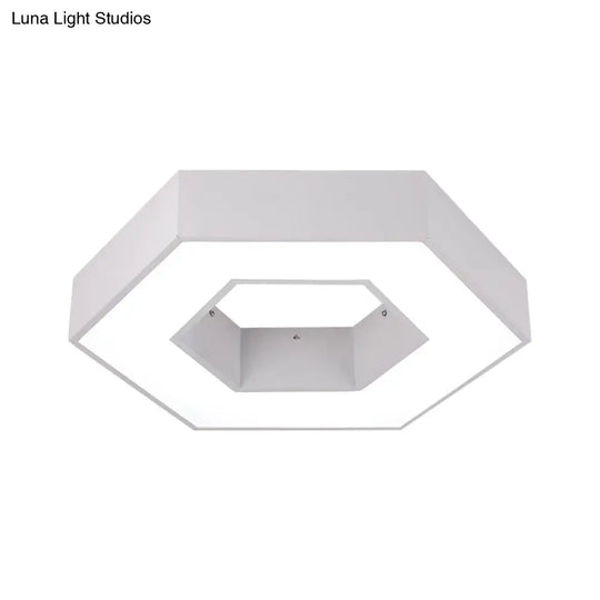 Contemporary Hexagon Led Ceiling Light In Black/White - 16/19.5/31.5 W White / 16