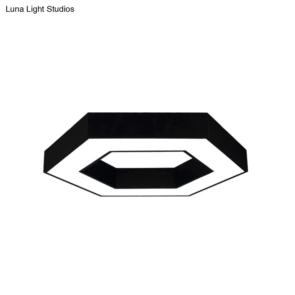 Contemporary Hexagon Led Ceiling Light In Black/White - 16/19.5/31.5 W Black / 16