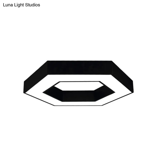 Contemporary Hexagon Led Ceiling Light In Black/White - 16/19.5/31.5 W Black / 16