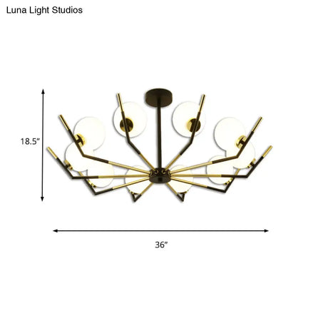 Contemporary Iron Claw Chandelier With White Glass Shade - 6/8/10 Lights Pendant