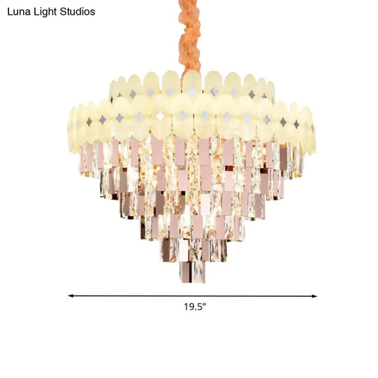 Contemporary Layered Ceiling Chandelier - Clear Crystal 12/16/22 Lights Ideal For Living Room Down