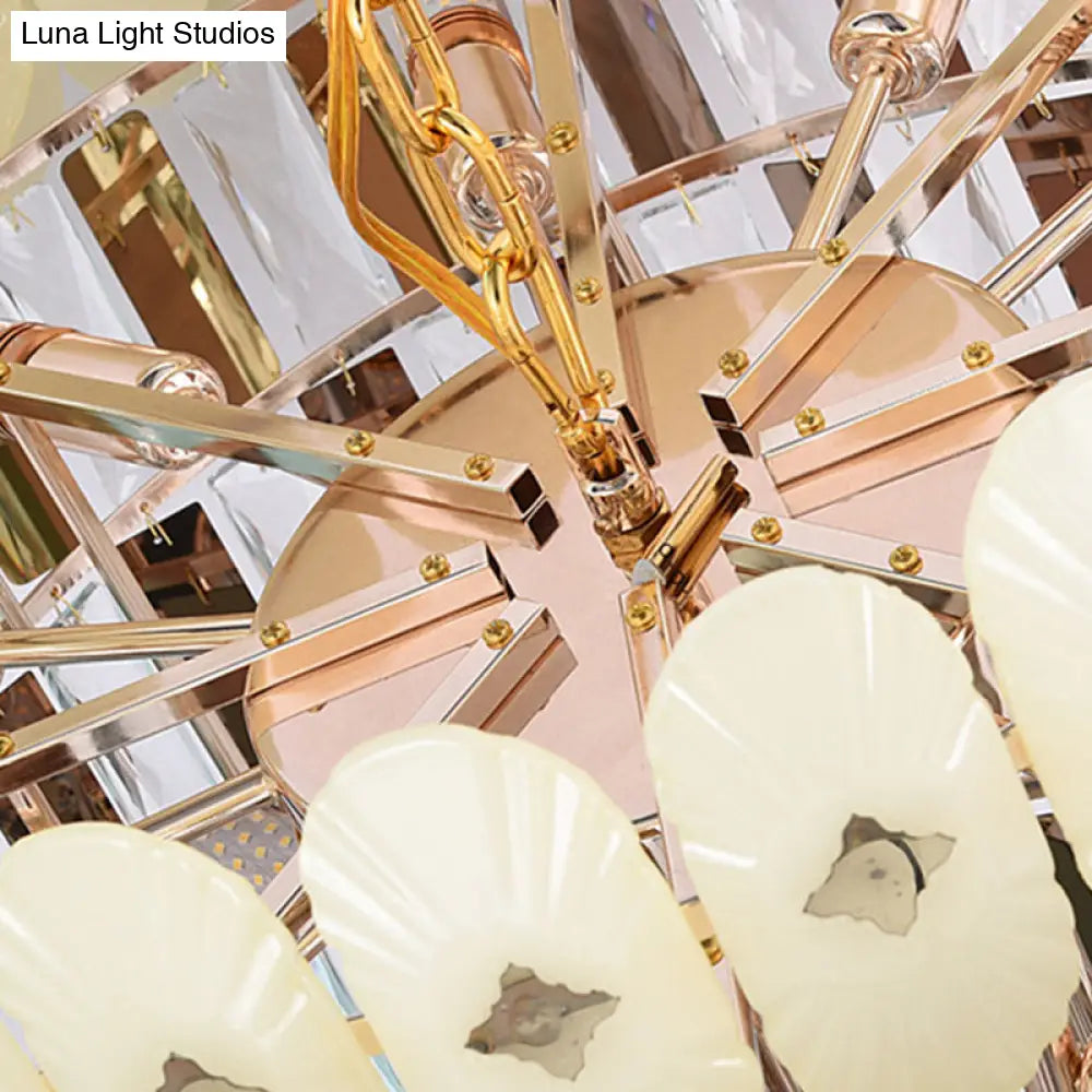 Contemporary Layered Ceiling Chandelier - Clear Crystal 12/16/22 Lights Ideal For Living Room Down