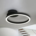 Contemporary Led Acrylic Ceiling Flush Light Fixture In Black/Brown 1/2/3 - Ring Warm/White/Natural