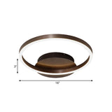Contemporary Led Acrylic Ceiling Flush Light Fixture In Black/Brown 1/2/3-Ring Warm/White/Natural