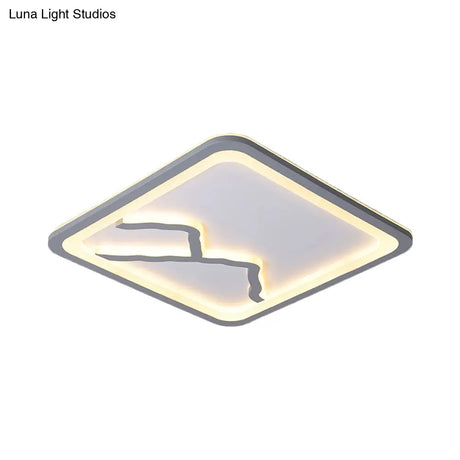 Contemporary Led Acrylic Flush Mount Light In White/Warm - Square/Rectangle 19.5’/23.5’/35.5’ Wide