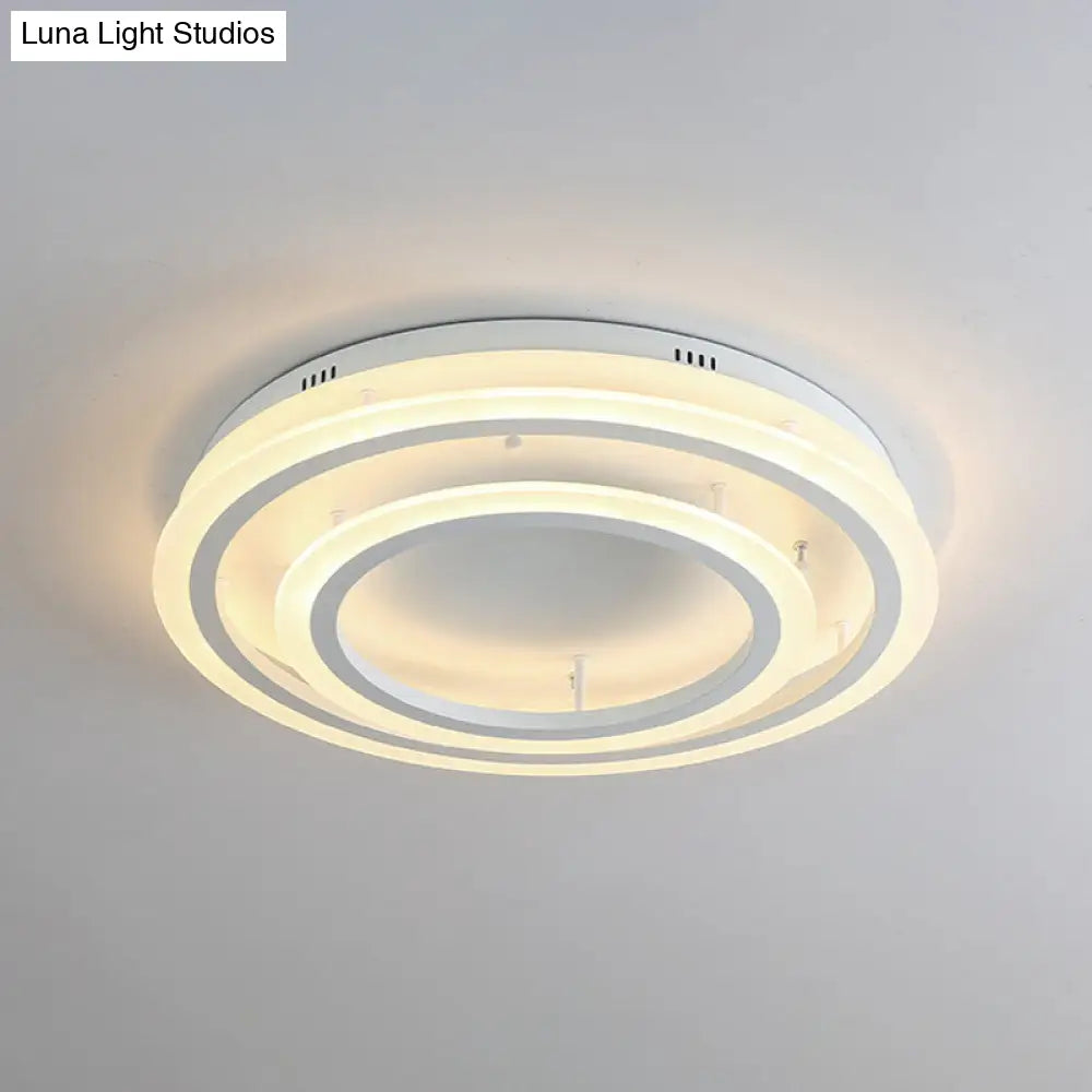 Contemporary Led Acrylic Hoop Ceiling Light In Warm/White - 18/29.5 Width
