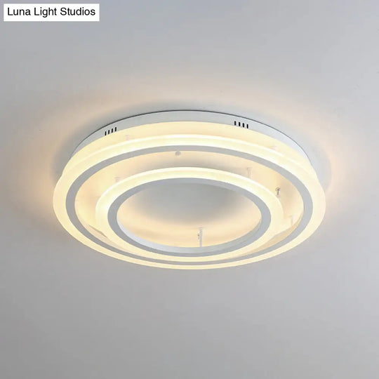 Contemporary Led Acrylic Hoop Ceiling Light In Warm/White - 18/29.5 Width