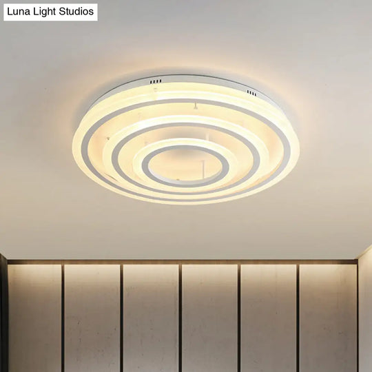 Contemporary Led Acrylic Hoop Ceiling Light In Warm/White - 18/29.5 Width White / 29.5 Warm