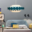 Contemporary Led Acrylic Oval Chandelier - Wide Black/Blue/Red Pendant Lamp Blue / 16’