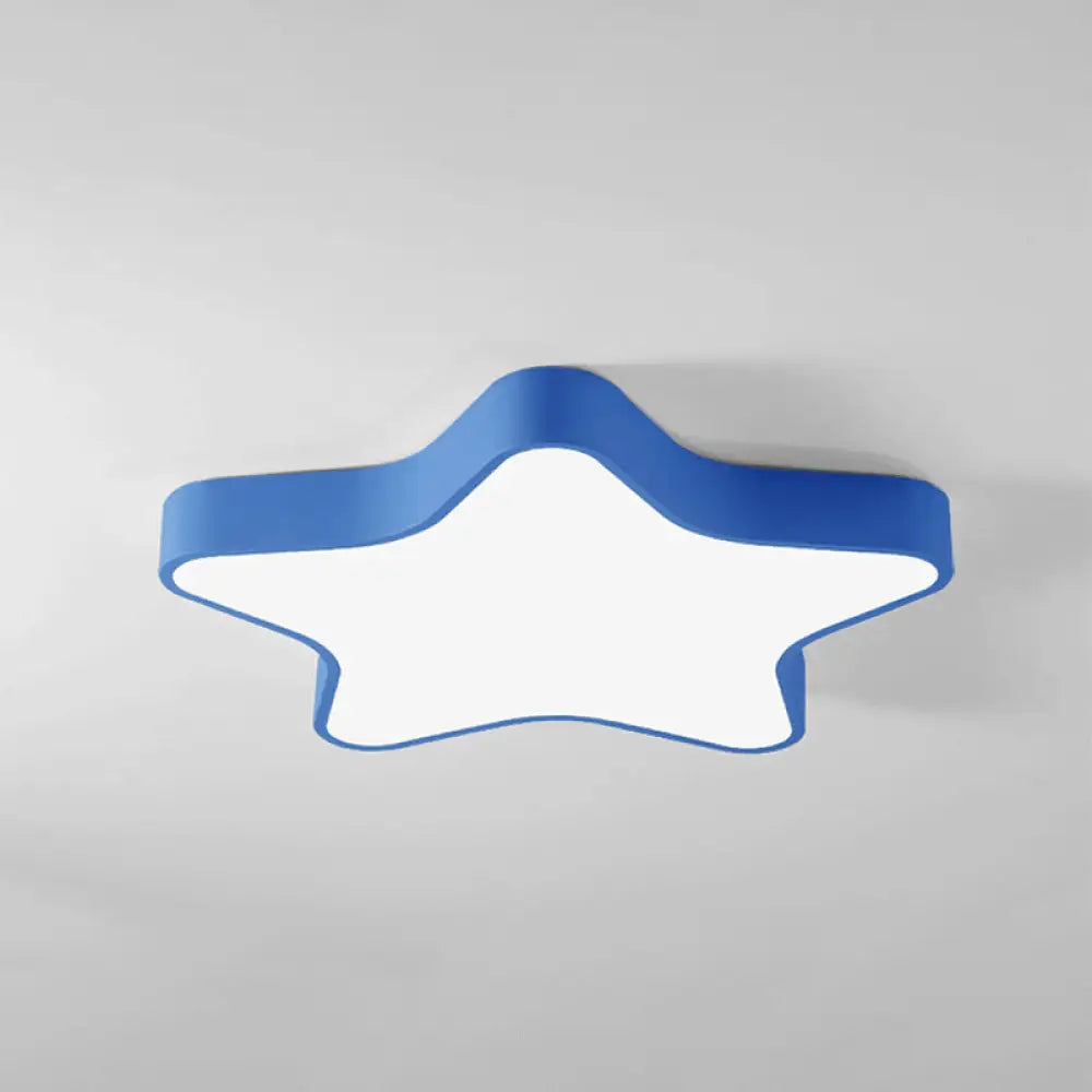 Contemporary Led Acrylic Star Shade Flush Light Fixture For Bedroom