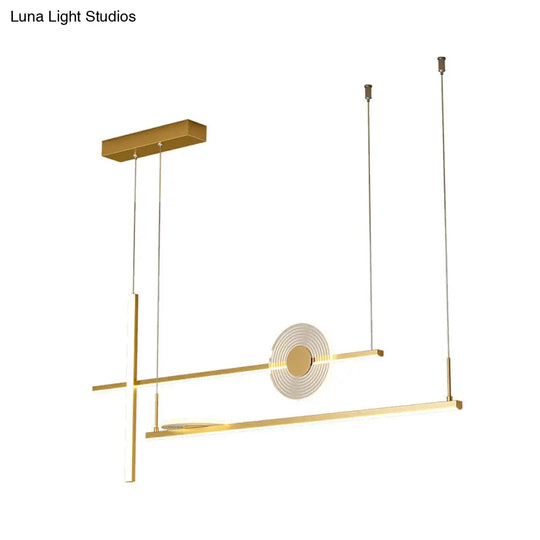Contemporary Led Bar Pendant Light Fixture - Stylish Acrylic Island Chandelier For Dining Room