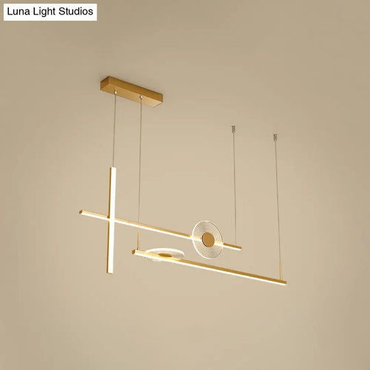 Contemporary Led Bar Pendant Light Fixture - Stylish Acrylic Island Chandelier For Dining Room