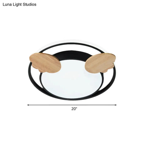 Contemporary Led Bedroom Flush Light With Acrylic Shade & Rainbow Bridge/Windmill/Carrot Décor
