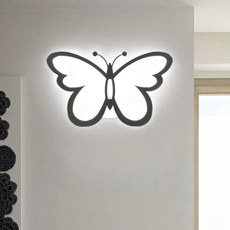 Contemporary Led Butterfly Wall Mounted Night Lamp - Modern 1/3 Lights Sconce White Acrylic