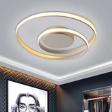 Contemporary Led Ceiling Flush Mount In Black/White - 18’/23.5’ Wide With Warm/White Light