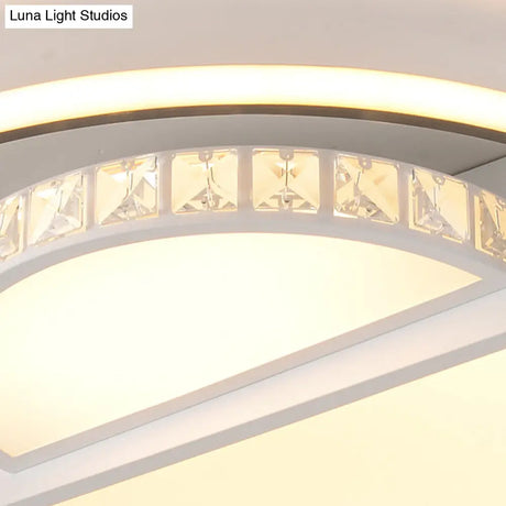 Contemporary Led Ceiling Lamp: White Acrylic Flush Mount For Kids’ Bedroom
