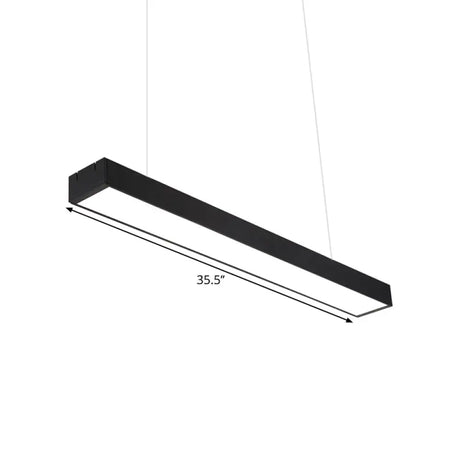 Contemporary Rectangular Acrylic Office Ceiling Light - Led Flush Mount Black Finish Wider Options