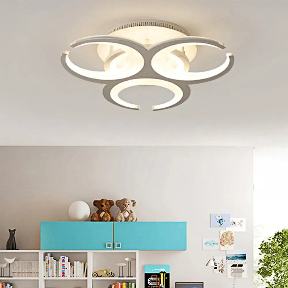 Contemporary Led Ceiling Mount Light: 19.5’/23.5’ Restaurant Ring | Acrylic White Flush / 23.5’