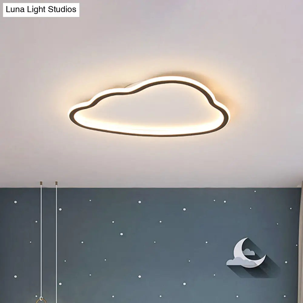 Contemporary Led Cloud Acrylic Flush Light For Bedroom Ceiling Mounted