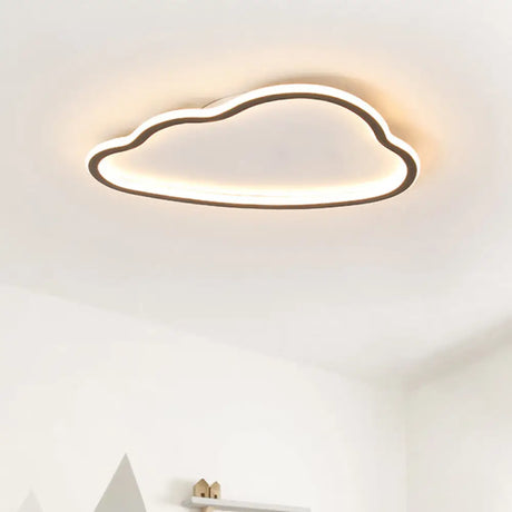 Contemporary Led Cloud Acrylic Flush Light For Bedroom Ceiling Mounted White