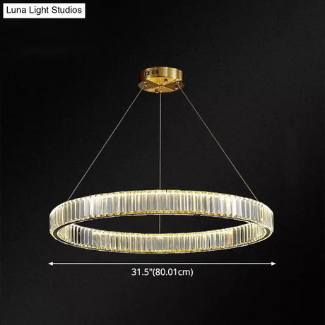 Contemporary Led Crystal Chandelier Pendant Light For Living Room