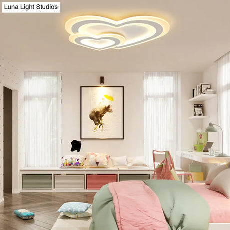 Contemporary Led Flush Ceiling Light: Slim Panel Lamp For Living Room In White Acrylic