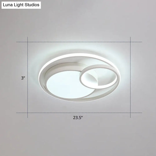 Contemporary Led Flush Mount Ceiling Lamp - Circular Acrylic Bedroom Light Fixture White / 23.5 Warm