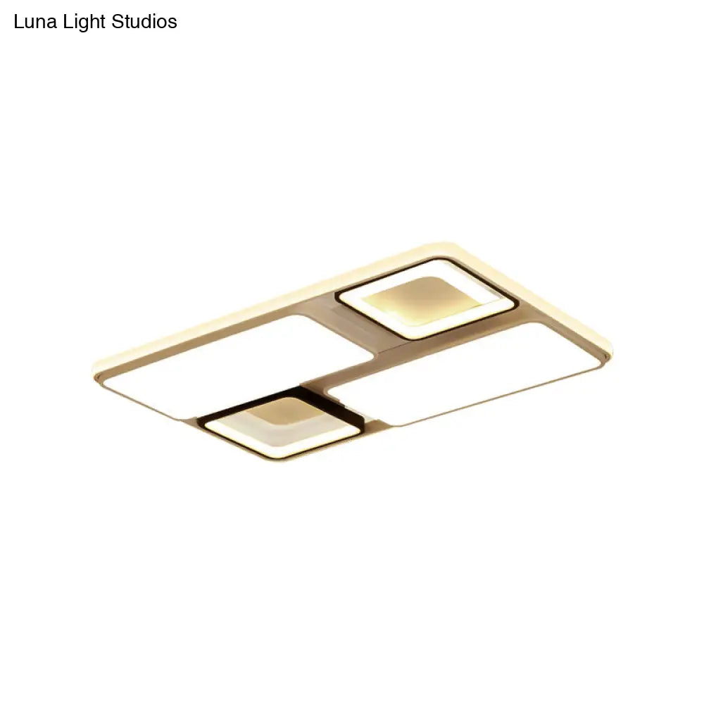 Contemporary Led Flush Mount Ceiling Light In Black/White 19.5’/45’ Wide