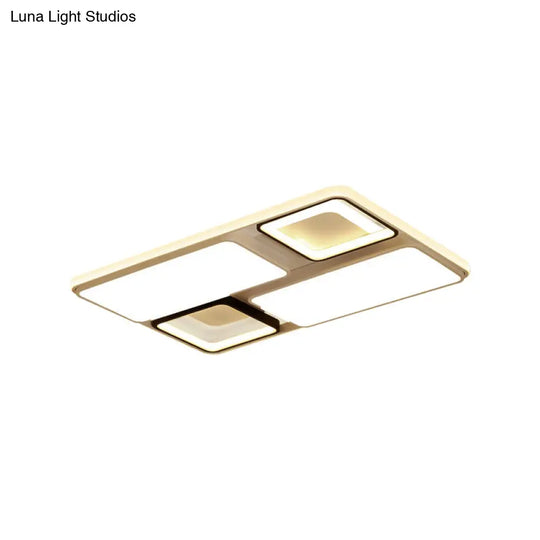 Contemporary Led Flush Mount Ceiling Light In Black/White 19.5/45 Wide