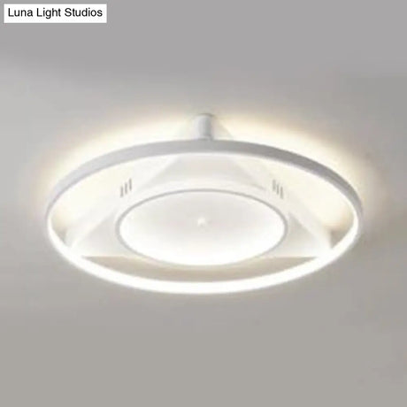 Contemporary Led Flush Mount Ceiling Light With Acrylic Shade - Warm/White