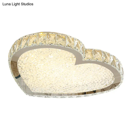 Contemporary Led Flush - Mount Crystal Ceiling Lamp – Stainless Steel