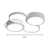 Contemporary Led Flush Mount Lamp - Black/White Circular Design 19.5/23.5 Wide Acrylic Shade