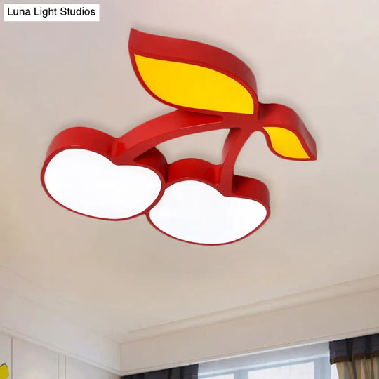 Contemporary Led Flush Mount Light Fixture With Acrylic Shade - White Grape/Banana/Apple Theme / G