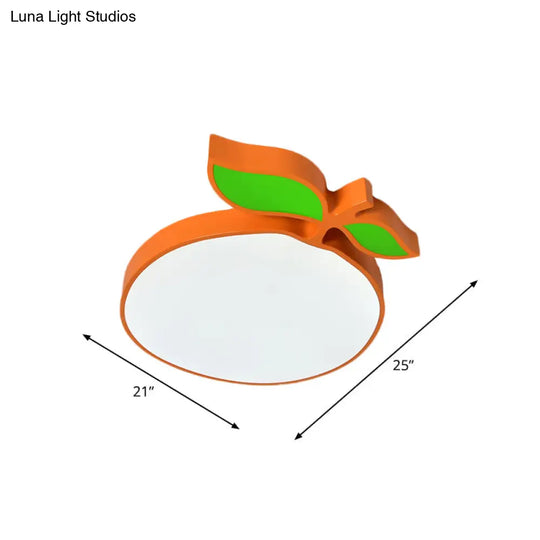Contemporary Led Flush Mount Light Fixture With Acrylic Shade - White Grape/Banana/Apple Theme