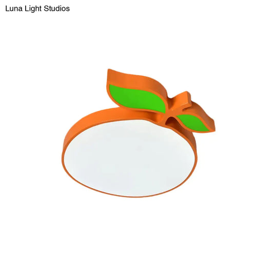 Contemporary Led Flush Mount Light Fixture With Acrylic Shade - White Grape/Banana/Apple Theme