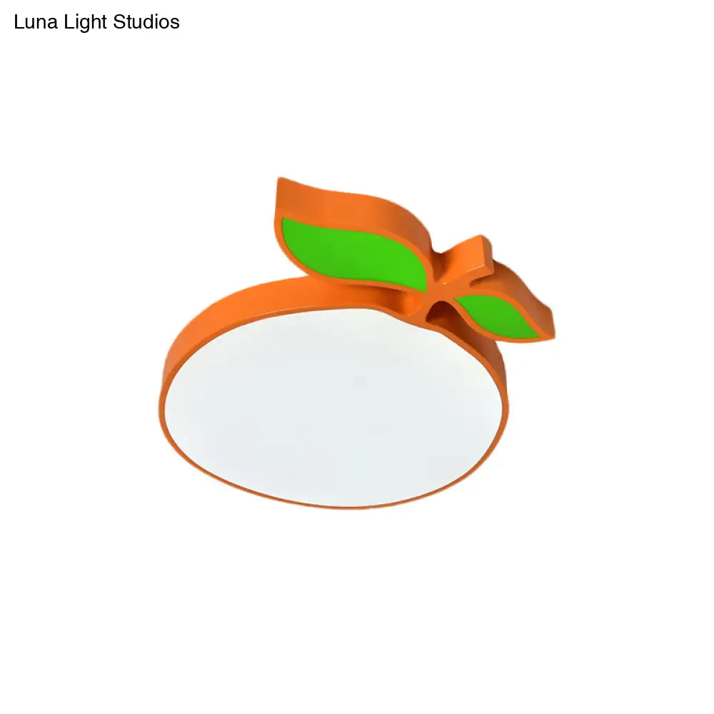 Contemporary Led Flush Mount Light Fixture With Acrylic Shade - White Grape/Banana/Apple Theme