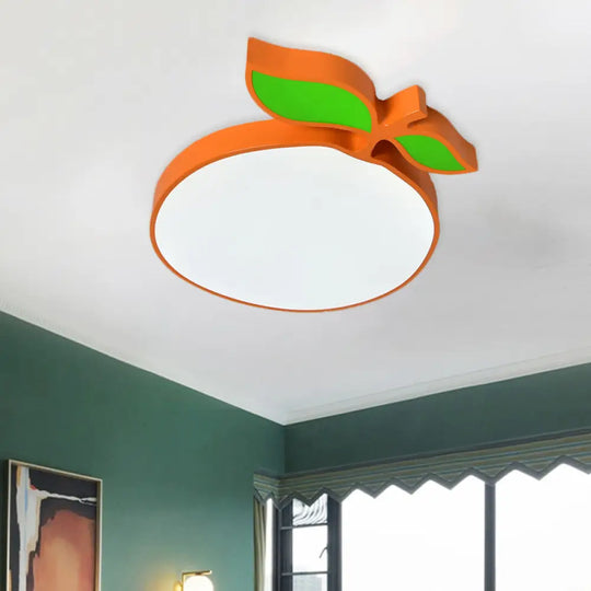 Contemporary Led Flush Mount Light Fixture With Acrylic Shade - White Grape/Banana/Apple Theme / E
