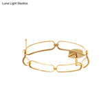 Contemporary Led Gold Flush Ceiling Light: 18’/23.5’/31.5’ Wide Acrylic Fixture In